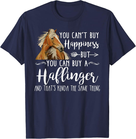 Happiness Haflinger Horse Shirt - Cute Horse Lover Gift T-Shirt - T-Shirt | Navy