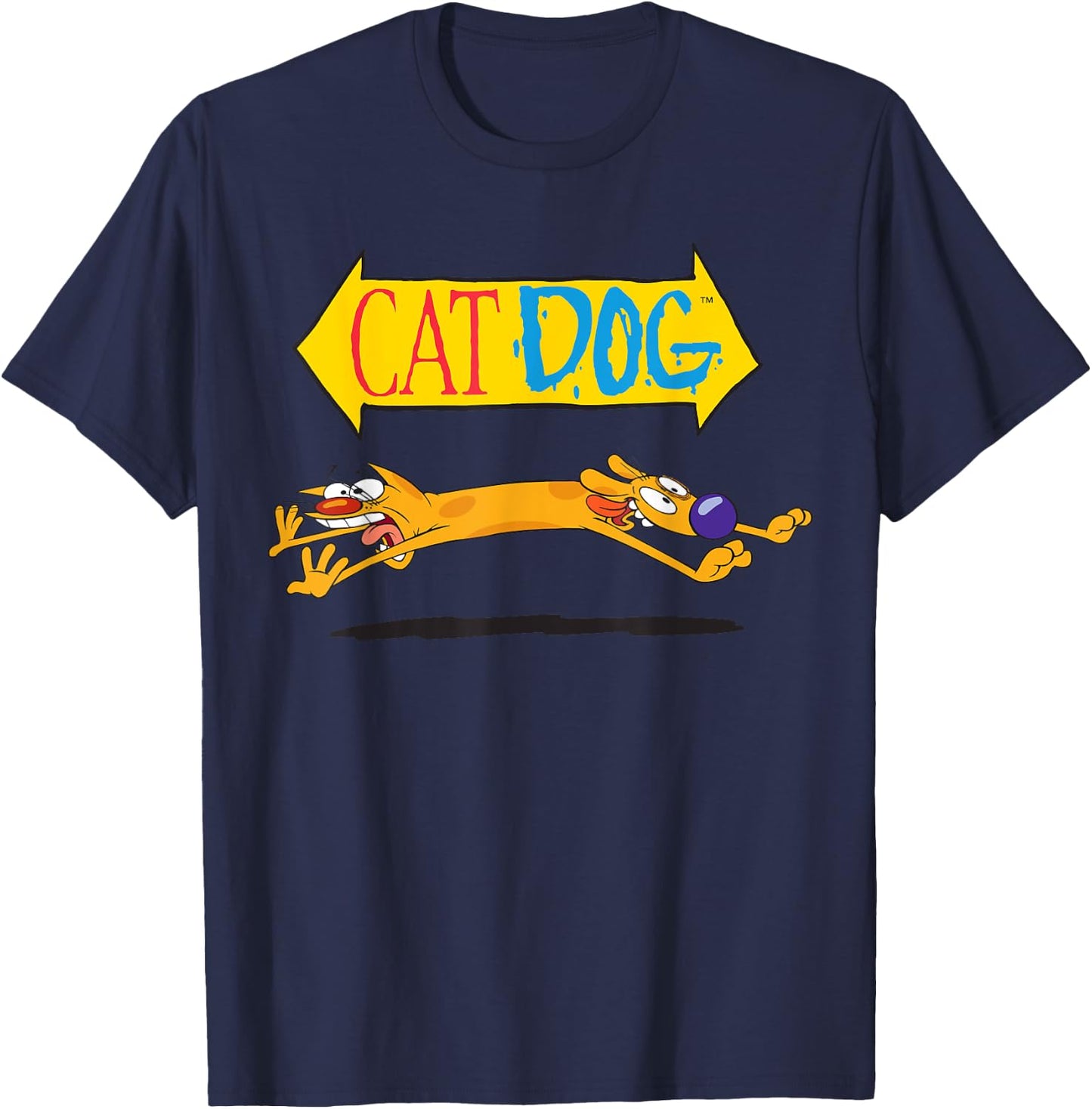 Cat Dog On Couch Nickelodeon T-Shirt - T-Shirt | Navy