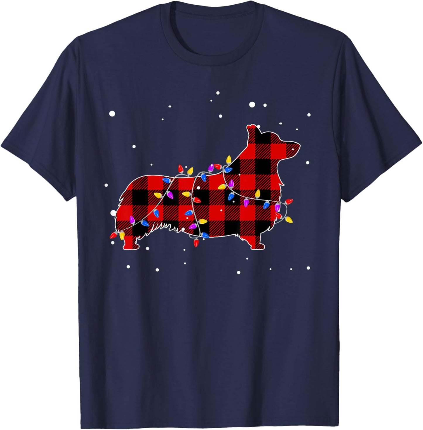 Pajamas Red Buffalo Plaid Corgi Christmas Gift Puppy Lover T-Shirt - T-Shirt | Navy