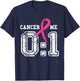 Cancer 0 Me 1 Breast Cancer Awareness Survivor Gift T-Shirt - T-Shirt | Navy