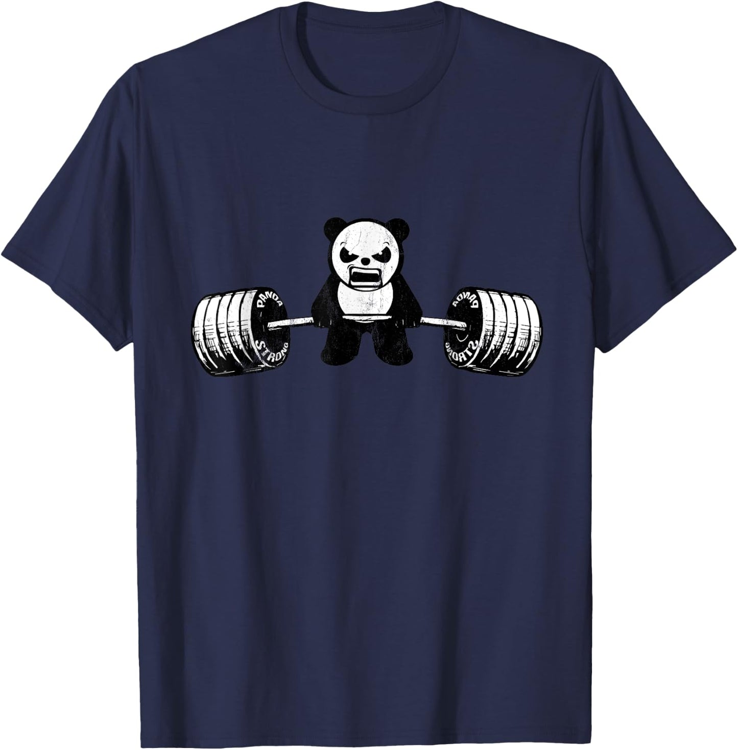 Panda Bear Deadlifts - Weightlifting Gym Design T-Shirt - T-Shirt | Navy