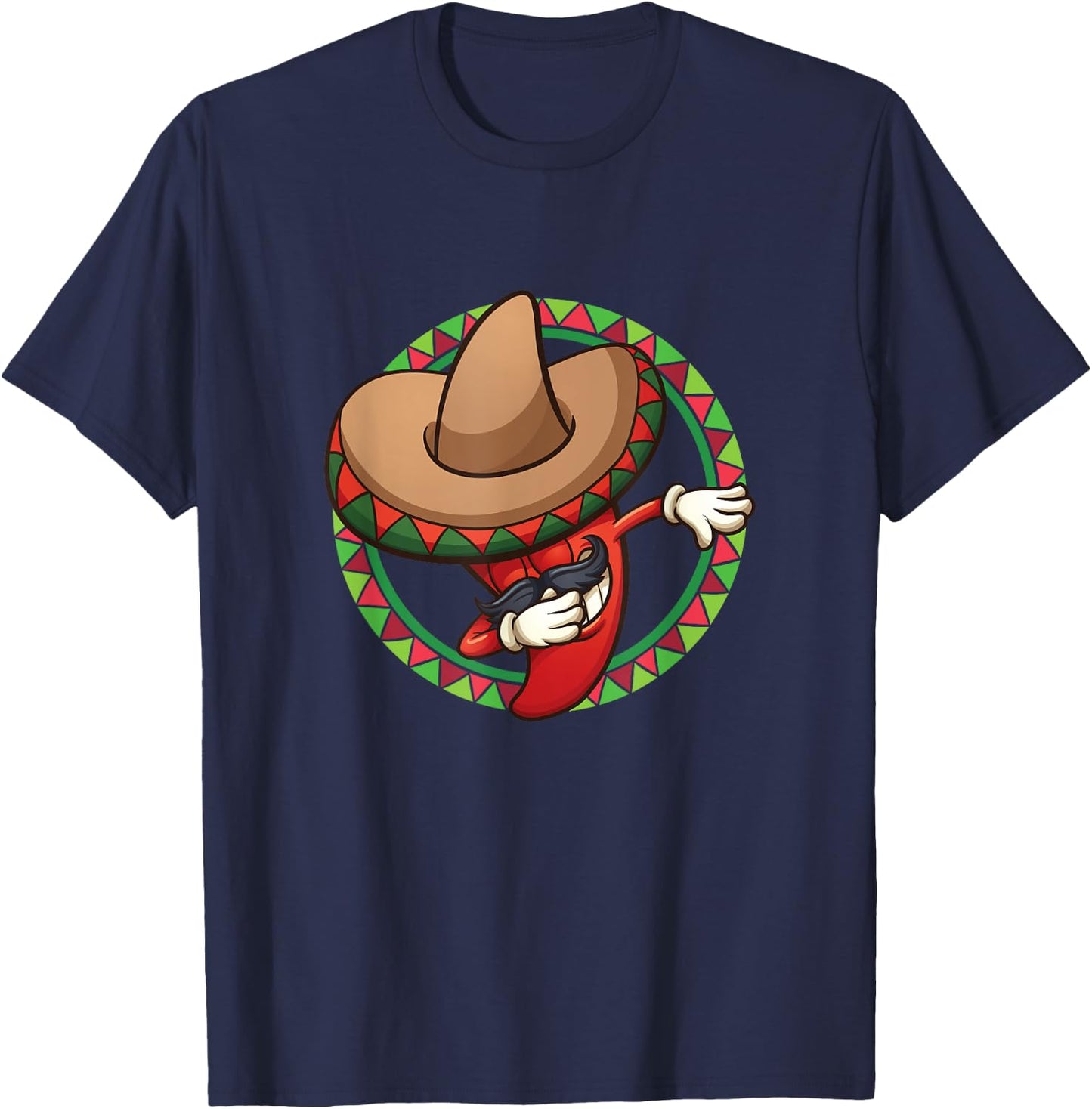 Funny Chili Pepper Dabbing Cinco De Mayo T-Shirt - T-Shirt | Navy