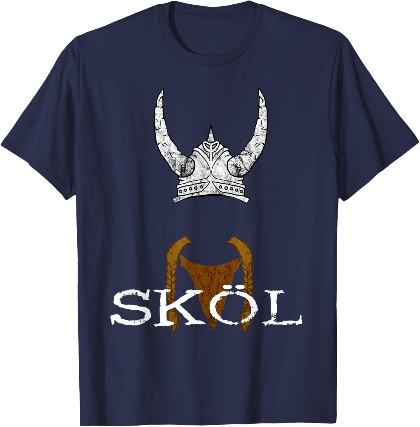 Skol Viking Helmet Nordic Scandinavian Norse Mythology T-Shirt - T-Shirt | Navy
