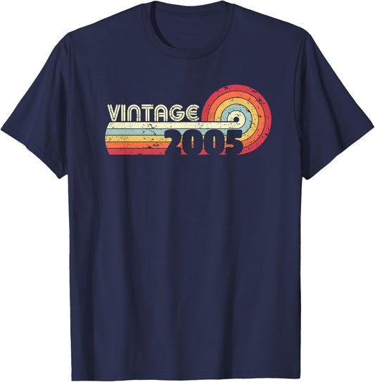 2005 Vintage Shirt, Birthday Gift . Retro Style T-Shirt - T-Shirt | Navy