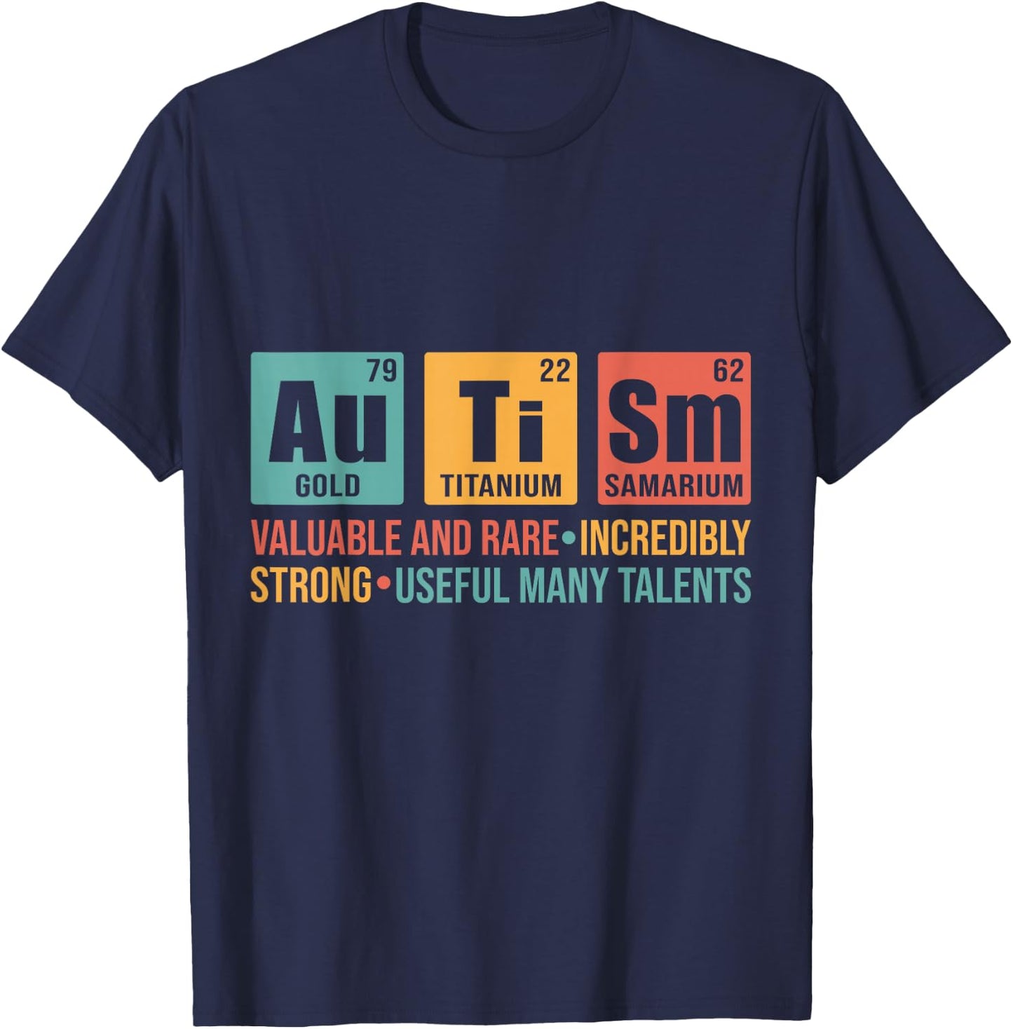 Autism Awareness Periodic Table T-Shirt - T-Shirt | Navy