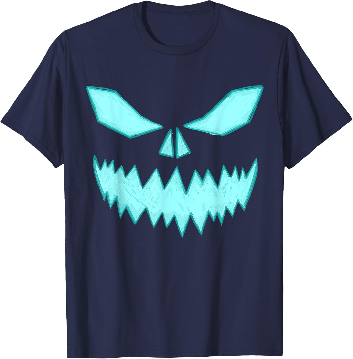 Scary Spooky Halloween Jack O Lantern Face Pumpkin Boys T-Shirt - T-Shirt | Navy