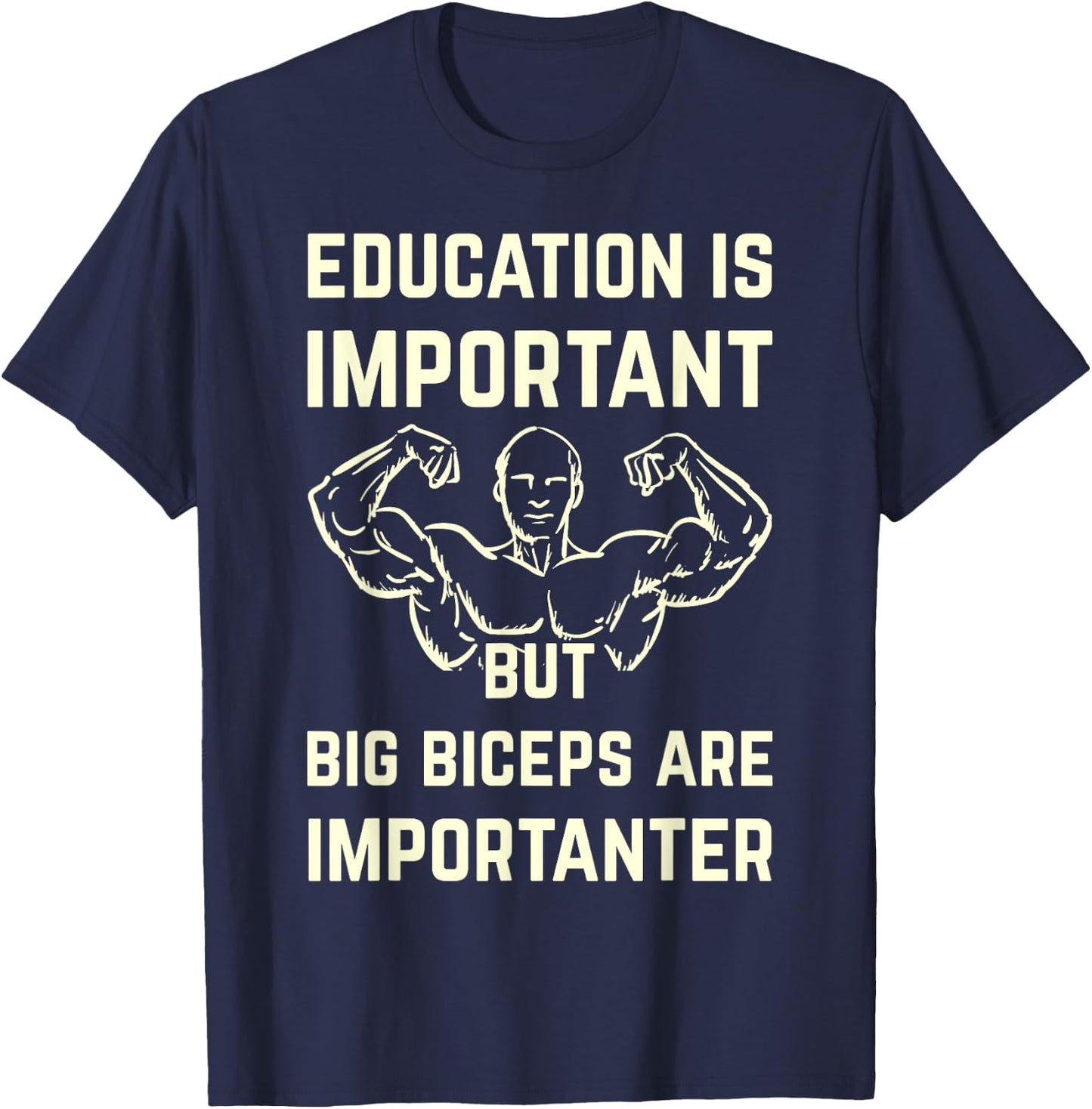 Gymnastics is important, but big biceps are more important T-Shirt - T-Shirt | Navy