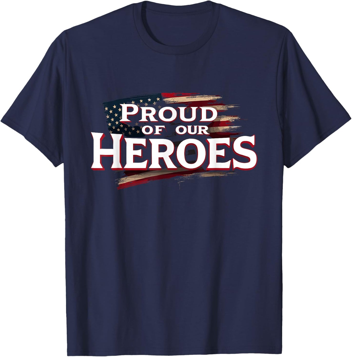 Military Pride Support Our Troops Veterans Tribute USA T-Shirt - T-Shirt | Navy