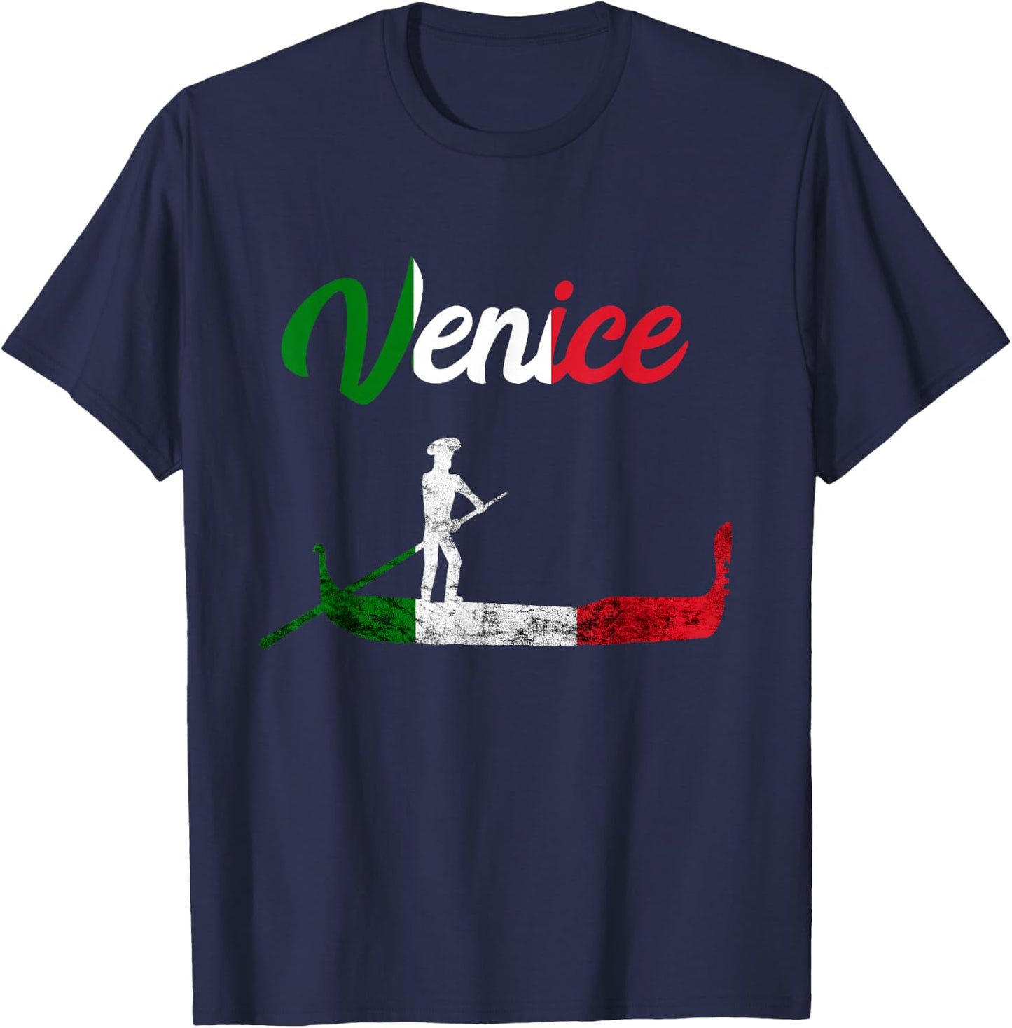 Venice Gondola Ride Italy Travel Gondolas Italia Souvenir T-Shirt - T-Shirt | Navy