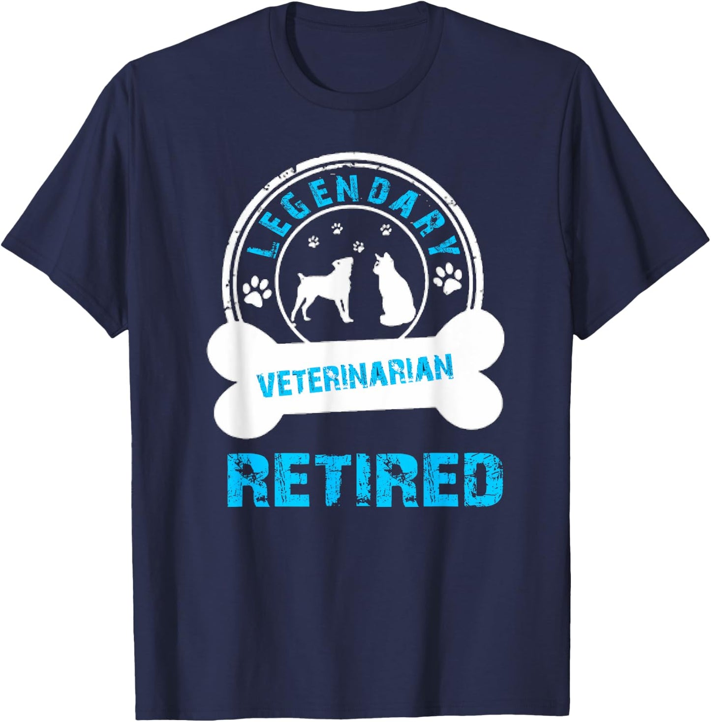 A Legendary Veterinarian Retired Funny Retirement Party T-Shirt - T-Shirt | Navy