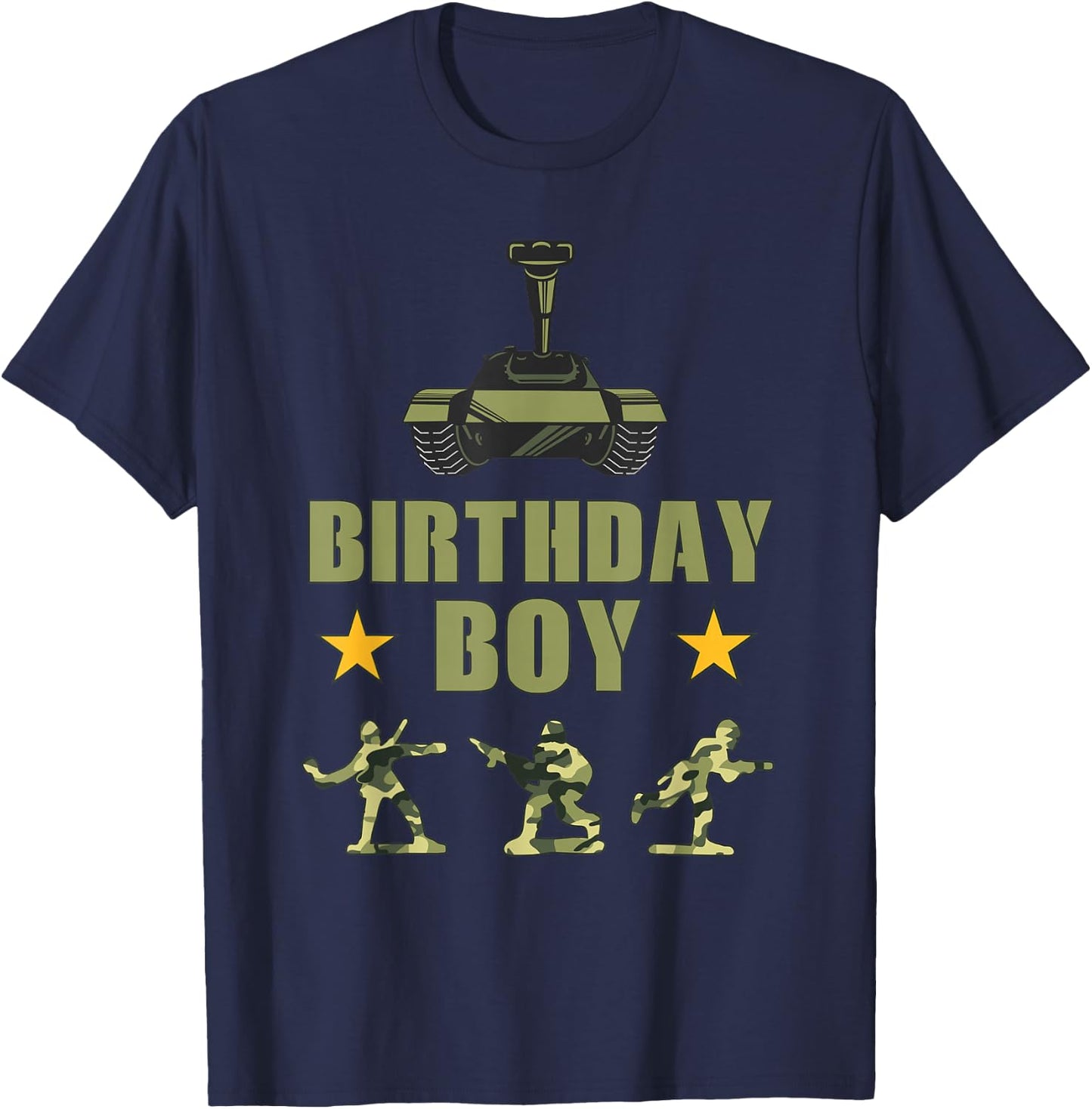 Birthday Army Party Army Decorations Boys Birthday Party T-Shirt - T-Shirt | Navy