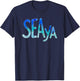 Funny Sea Ya Sea Glass Watercolor Cute Beach Lovers T-Shirt - T-Shirt | Navy