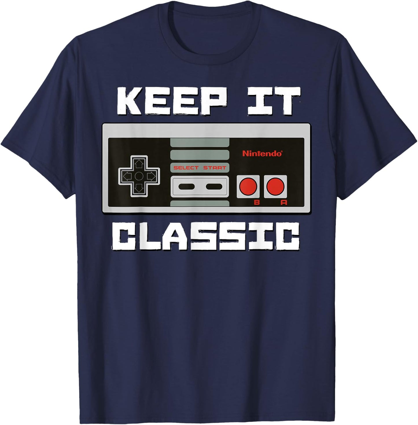 Nintendo NES Controller Keep It Classic Graphic T-Shirt - T-Shirt | Navy