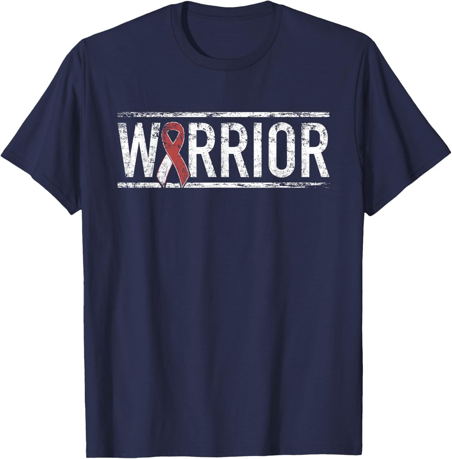 Head and Neck Cancer Warrior Awareness Ribbon T-Shirt - T-Shirt | Navy