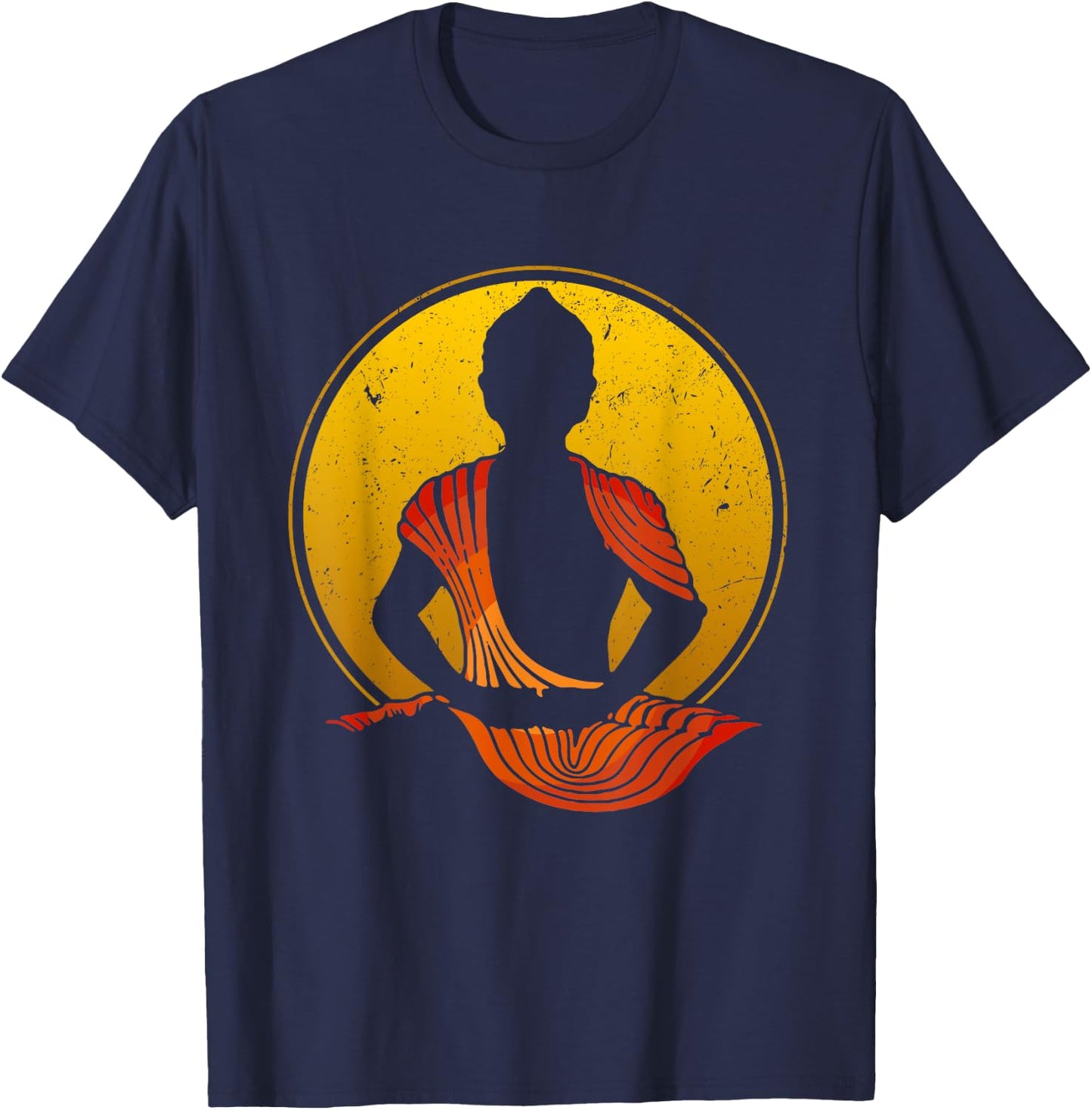 Buddha Vintage Zen Buddhism Yoga Meditation Spiritual T-Shirt - T-Shirt | Navy