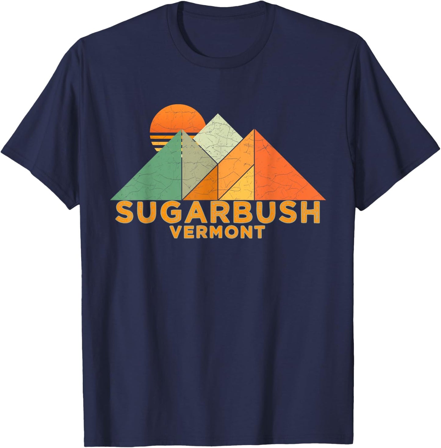 Retro Vintage Sugarbush Vermont -Distressed Shirt T-Shirt - T-Shirt | Navy
