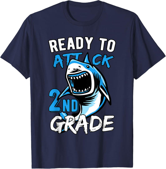 Ready To Attack 2nd Grade Boys Back To School T-Shirt - T-Shirt | Navy