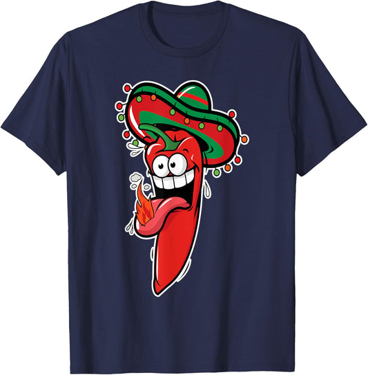 Hot Jalapeno - Chili Pepper Mexican Gift T-Shirt - T-Shirt | Navy