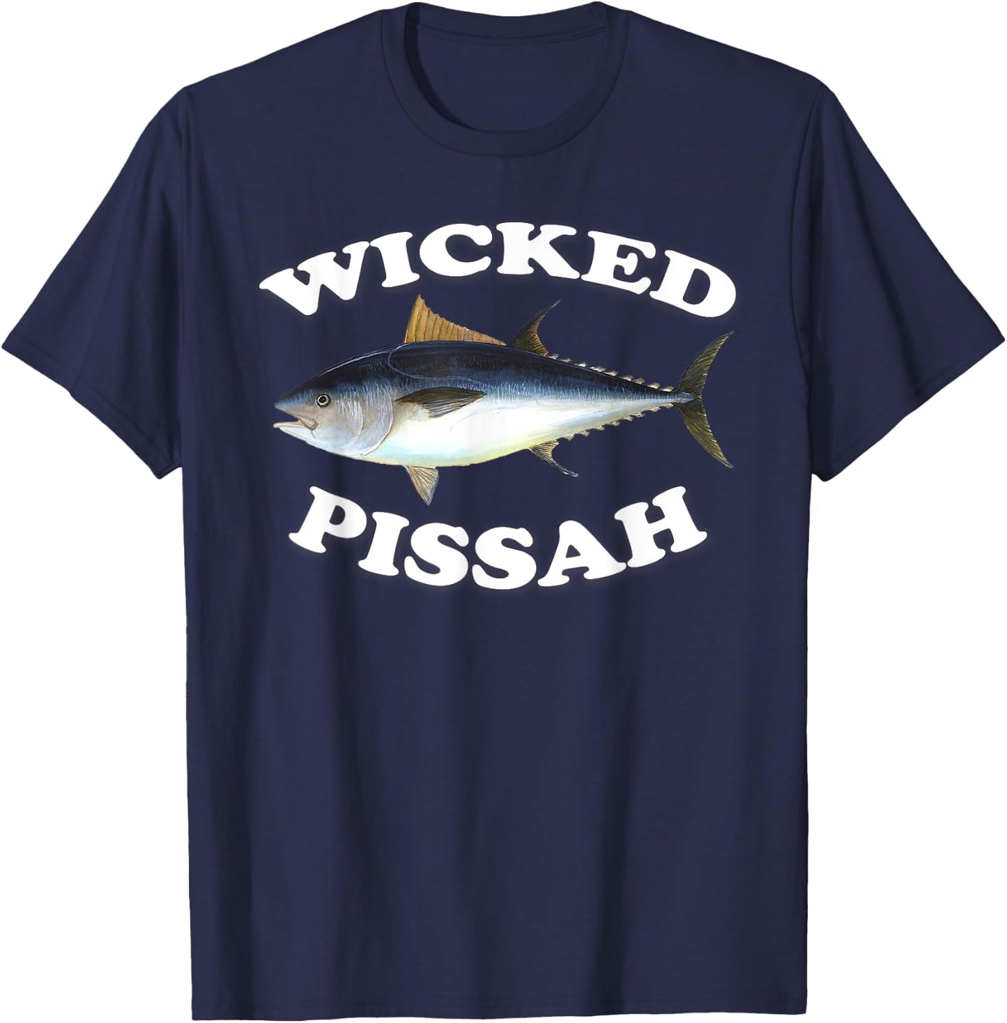 Wicked Pissah Bluefin Tuna Illustration Fishing Angler Gear T-Shirt - T-Shirt | Navy