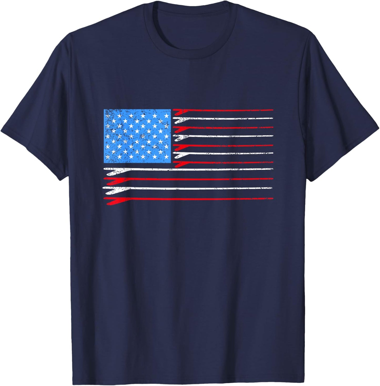 Surfboard American Flag Surfer T-Shirt - T-Shirt | Navy