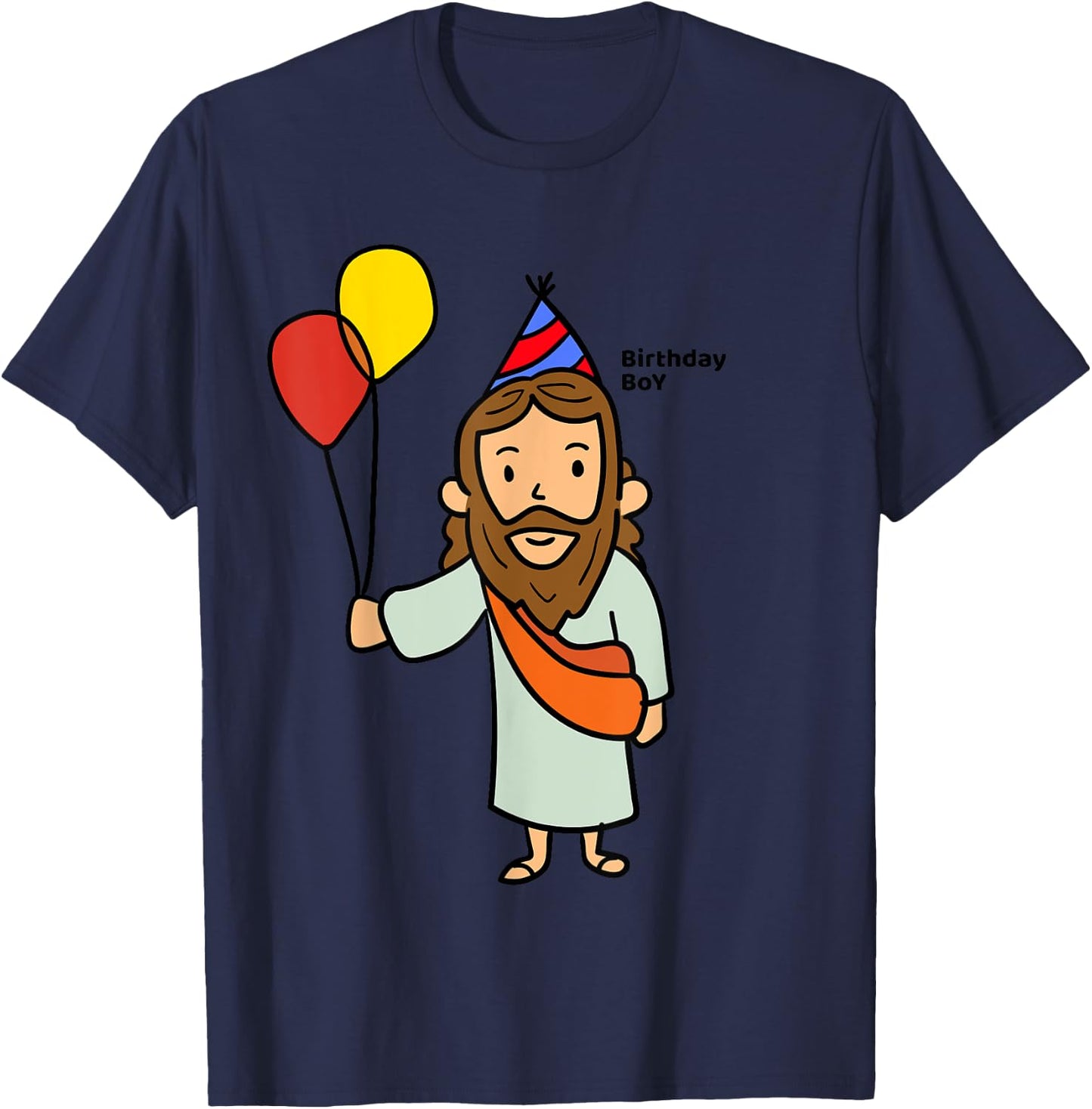 JESUS BIRTHDAY BOY | Funny Christmas Christ T-Shirt - T-Shirt | Navy