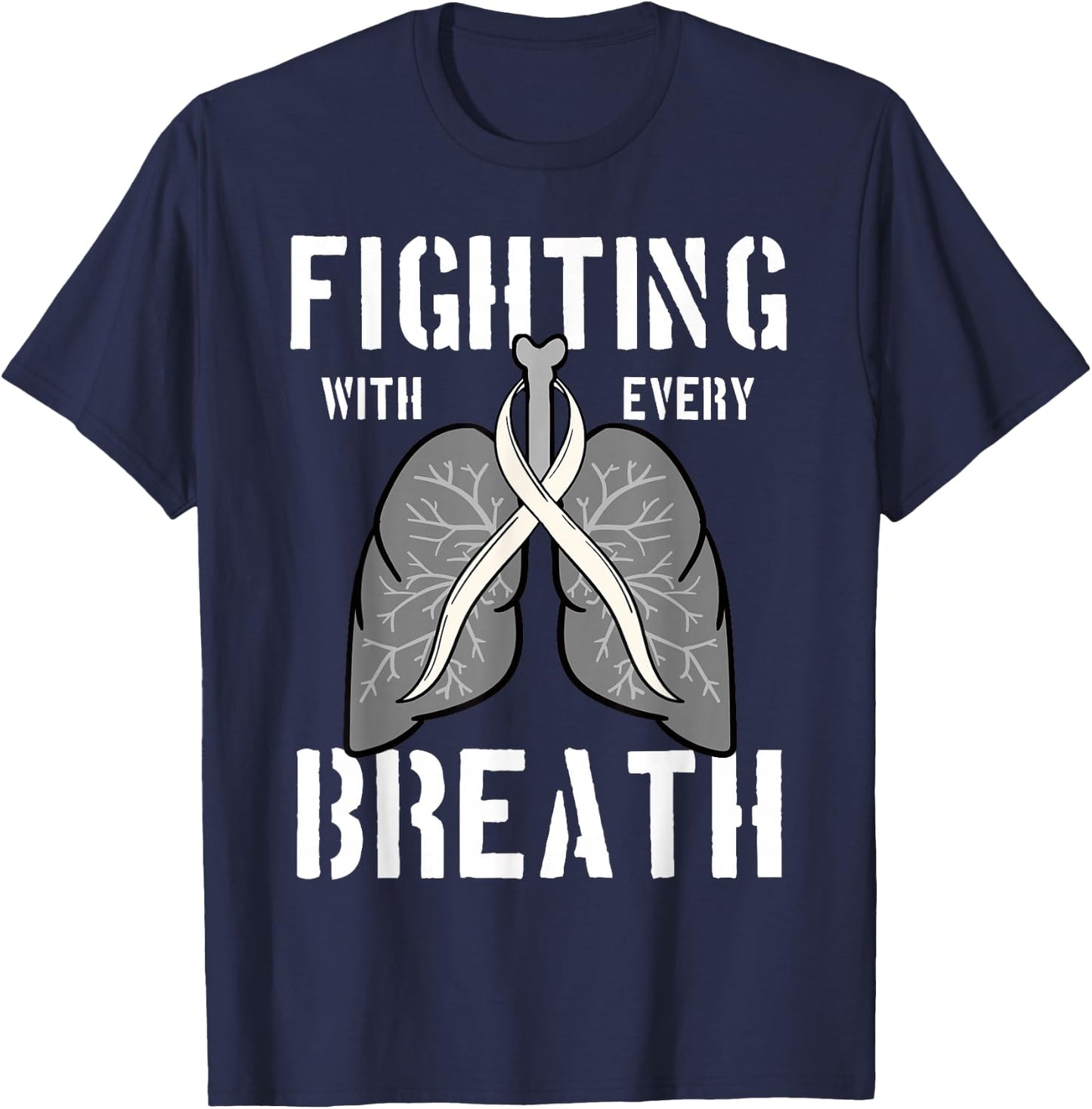 Lung Cancer Carcinoma Malignant Tumor Disease T-Shirt - T-Shirt | Navy