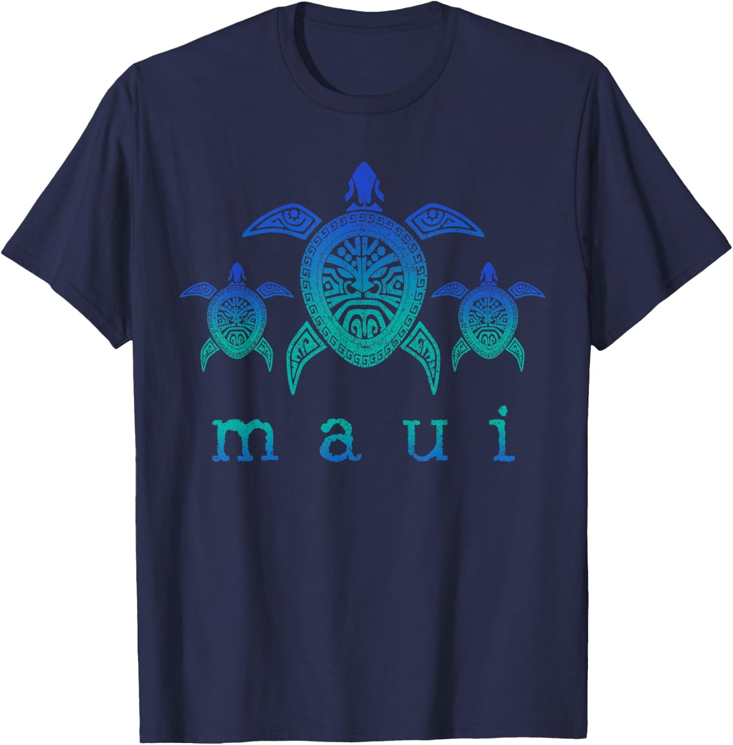 Maui - Hawaii Sea Turtles Hawaiian Scuba Diving Souvenir T-Shirt - T-Shirt | Navy