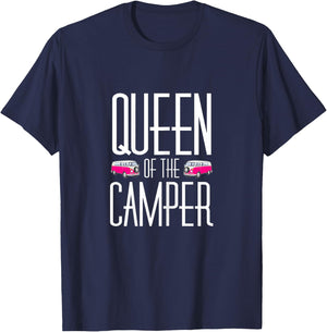 Queen of the Camper mom grandma aunt camping funny T-Shirt - T-Shirt | Navy