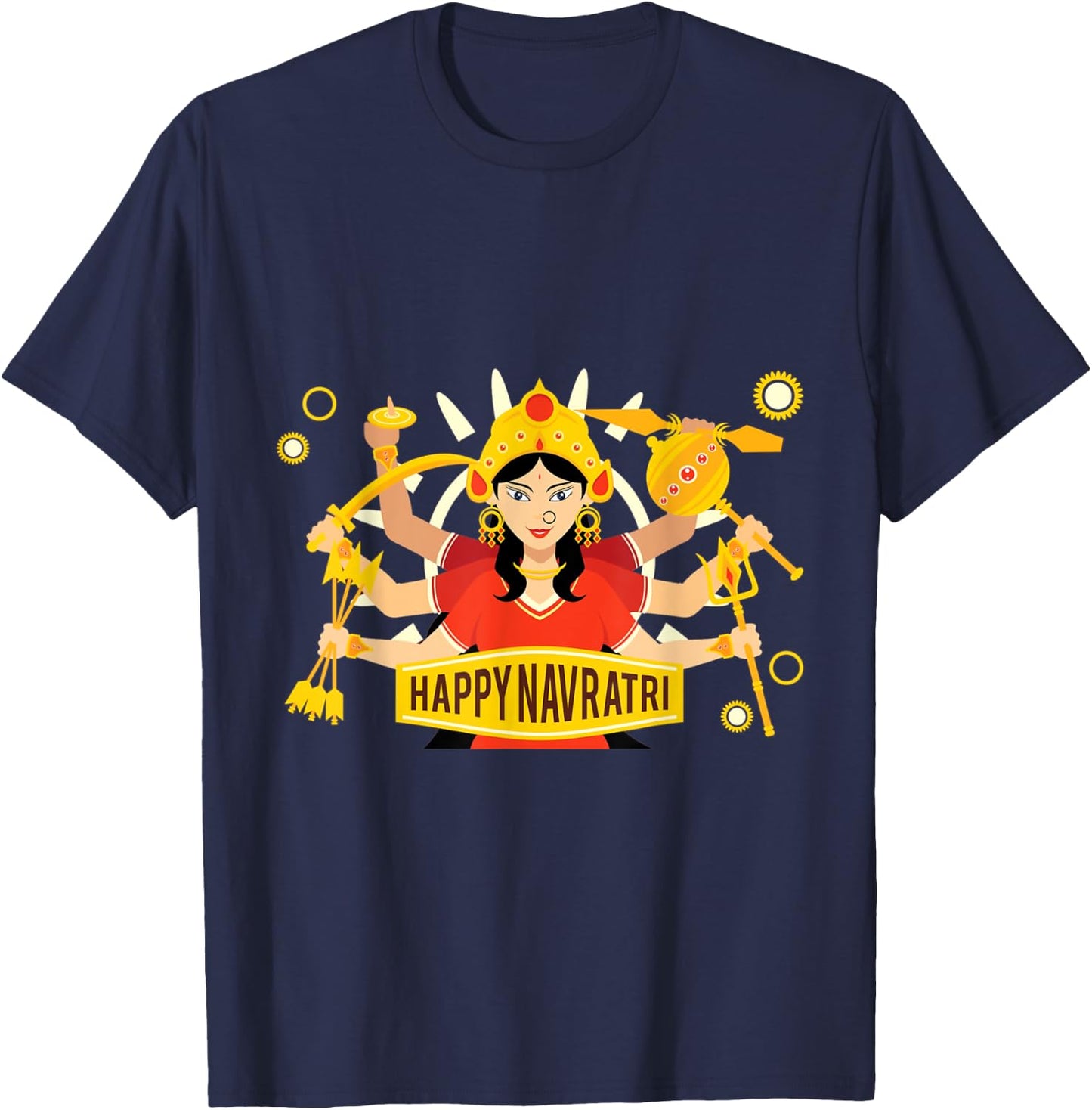 Happy Navratri - Navaratri - Hindu Festival T-Shirt - T-Shirt | Navy