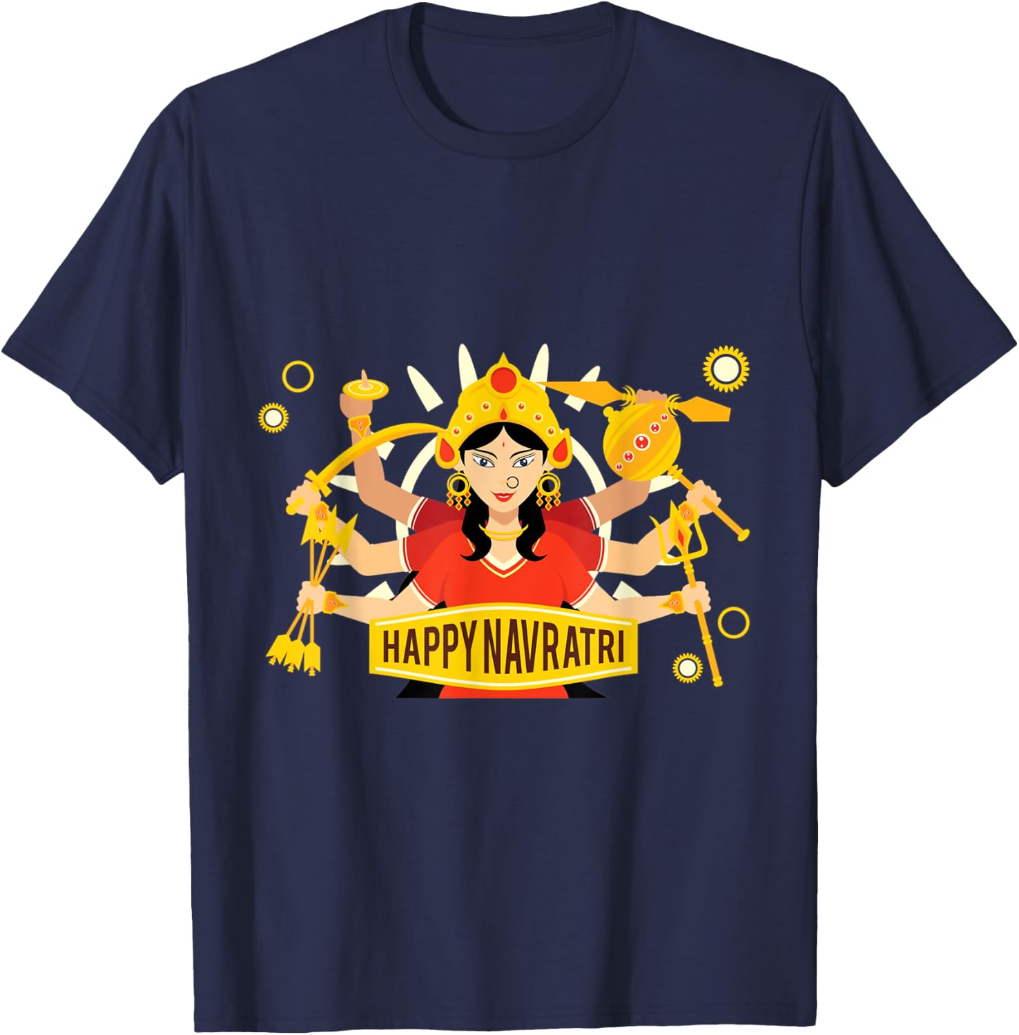 Happy Navratri - Navaratri - Hindu Festival T-Shirt - T-Shirt | Navy