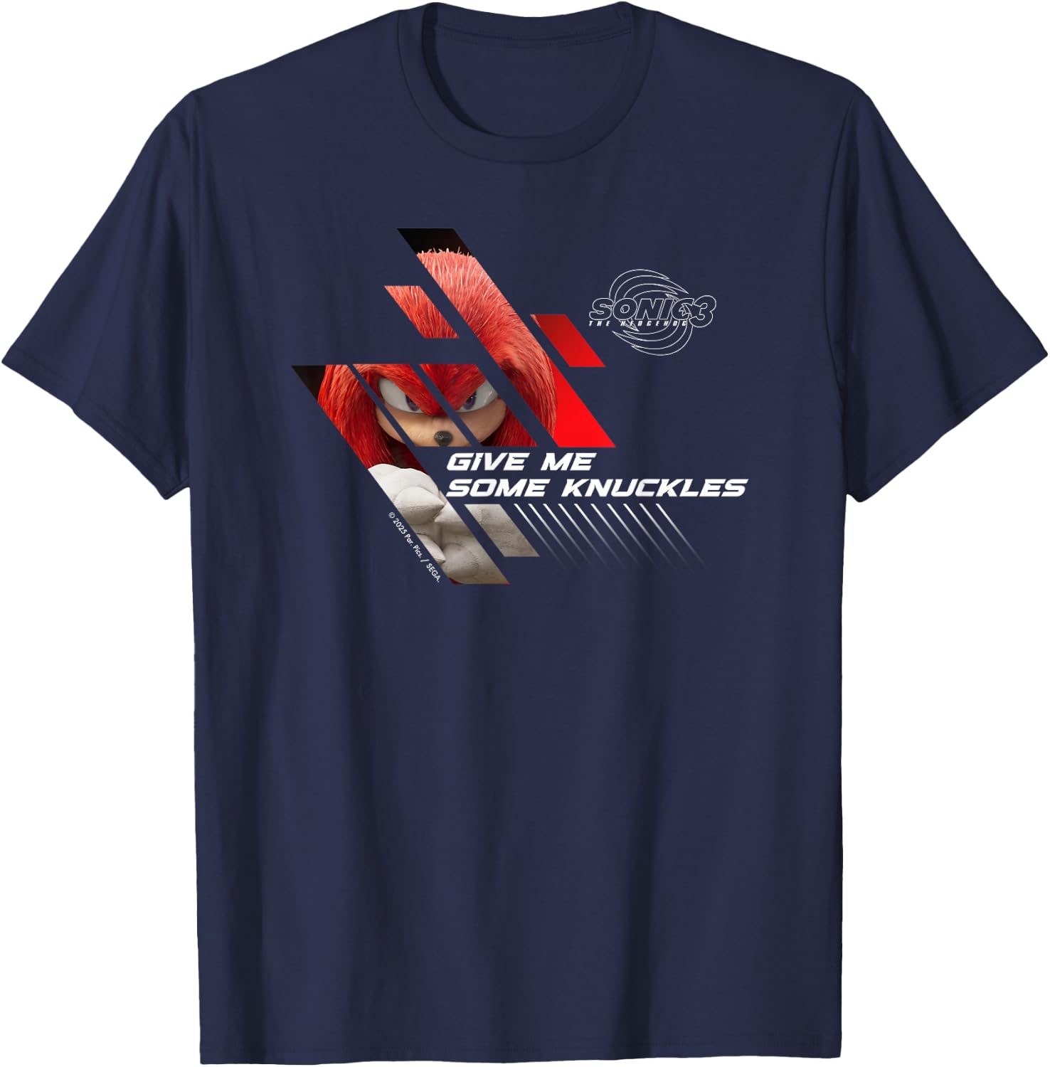 Sonic The Hedgehog 3 - Knuckles Give Me Some Knuckles T-Shirt - T-Shirt | Navy