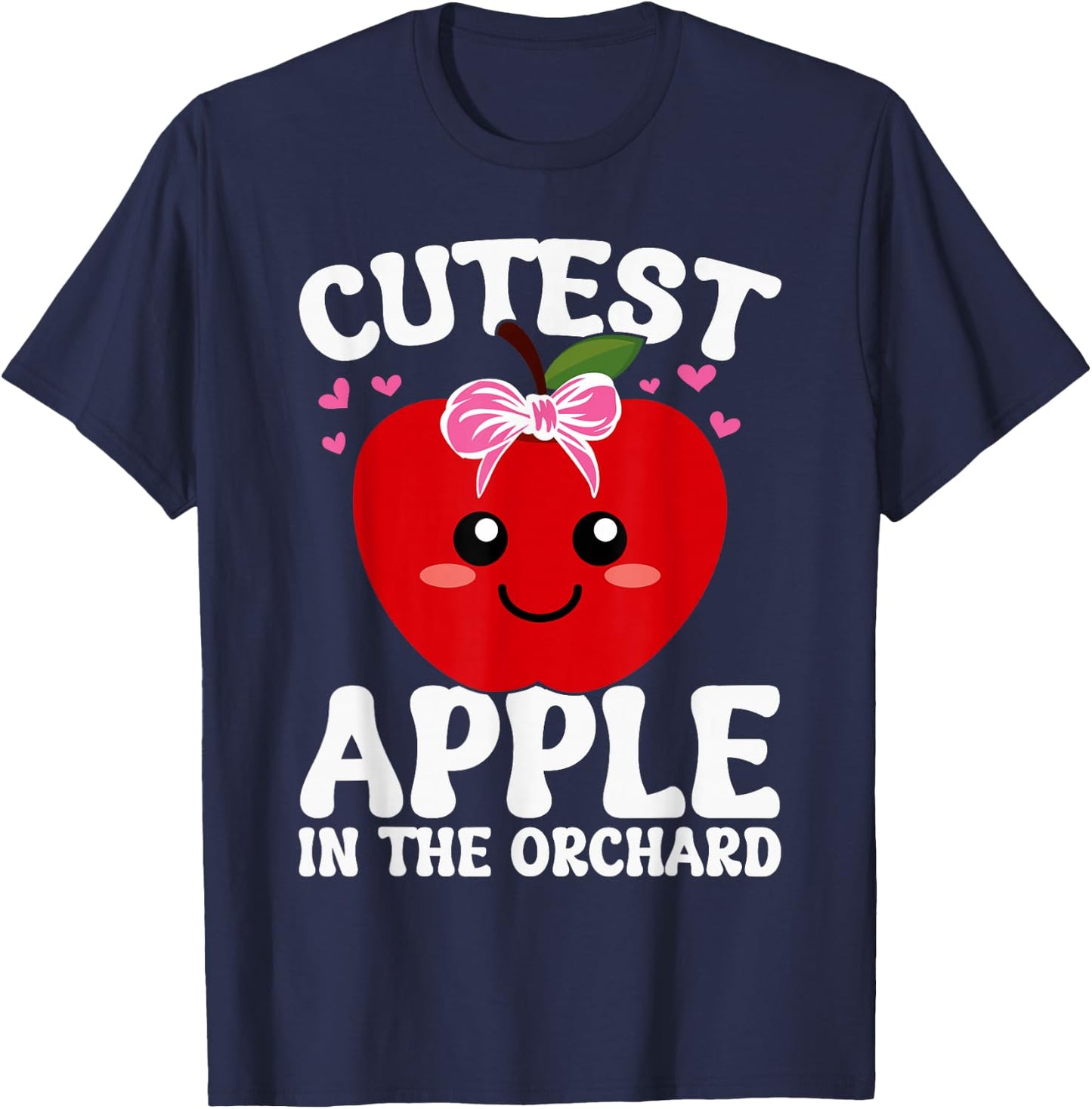 Cutest Apple in the Orchard | Apple Picking Season 2024 girl T-Shirt - T-Shirt | Navy