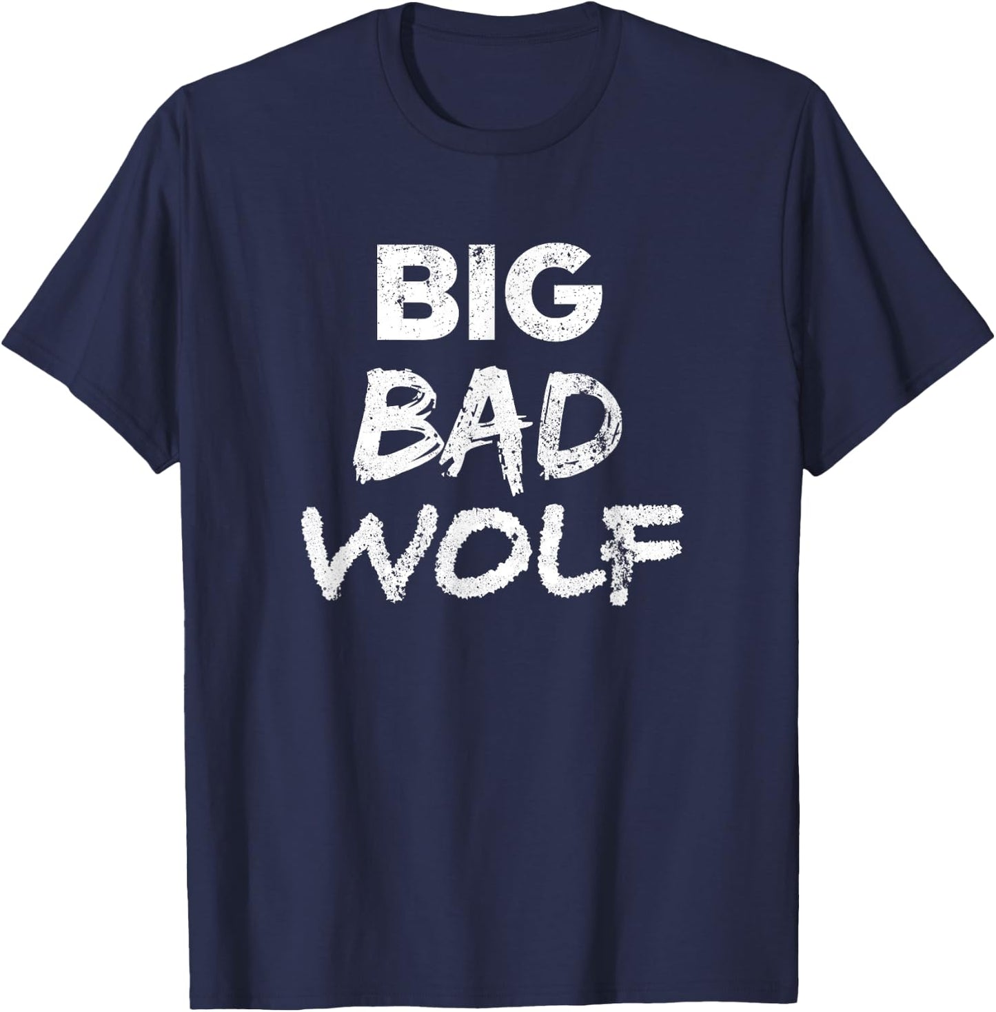 Big Bad Wolf Distressed Funny Wild Animal Lover Gift T-Shirt - T-Shirt | Navy