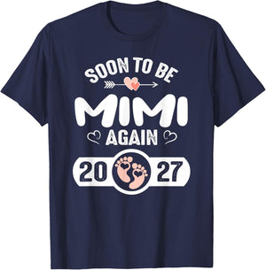 Soon to Be Mimi Again 2027 Mother Pregnancy T-Shirt - T-Shirt | Navy