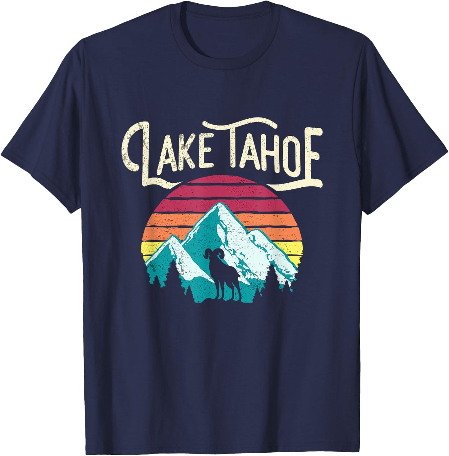 Vintage Lake Tahoe Mountains Retro T Shirt T-Shirt - T-Shirt | Navy