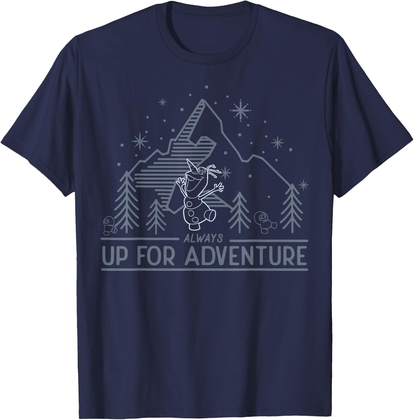 Disney Frozen Olaf Always Up For An Adventure Outline T-Shirt - T-Shirt | Navy