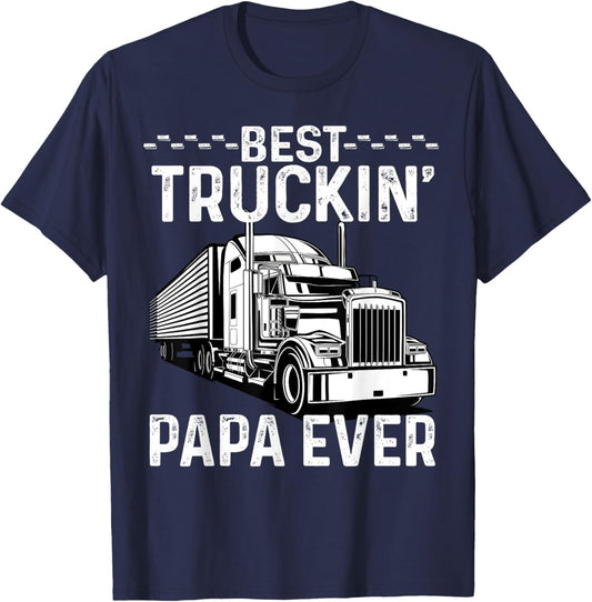 Trucker Design Papa T-Shirt - T-Shirt | Navy
