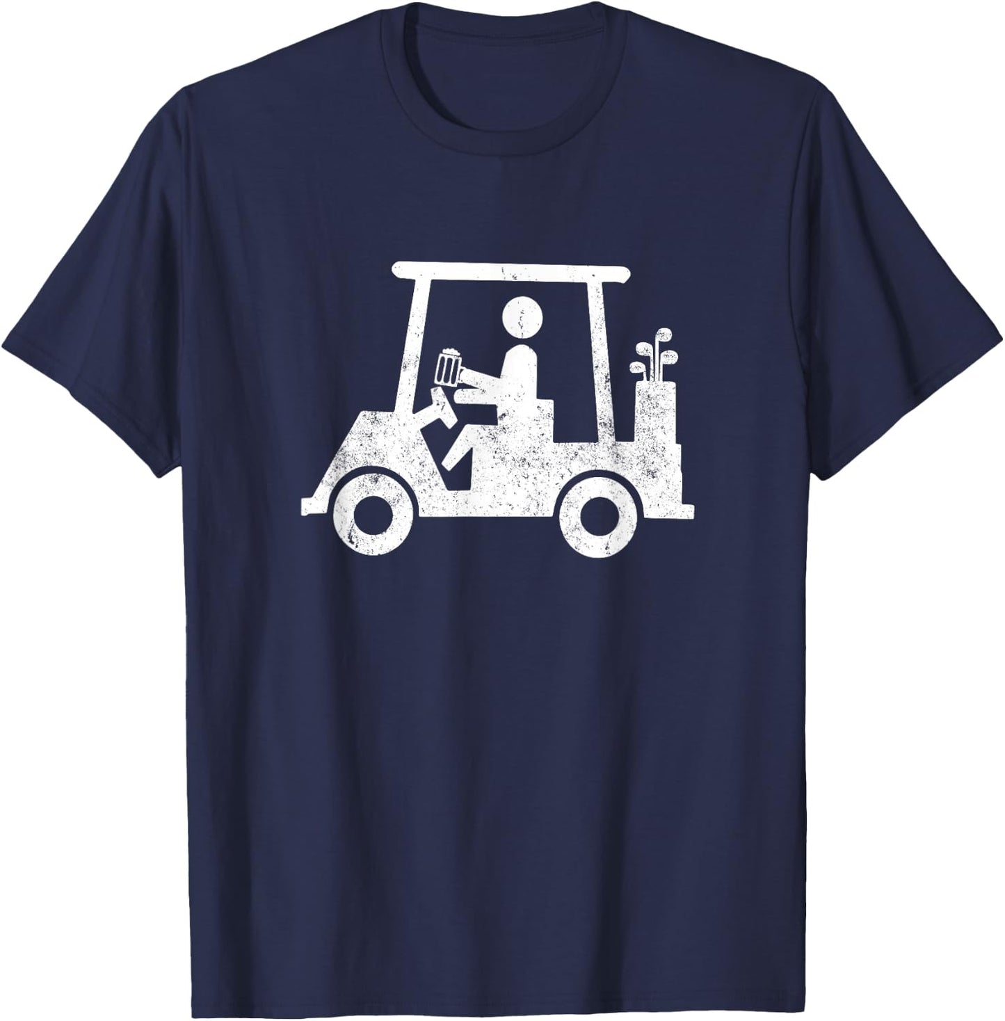 Golfer Holding Beer Funny Golf Outing Gift T-Shirt - T-Shirt | Navy