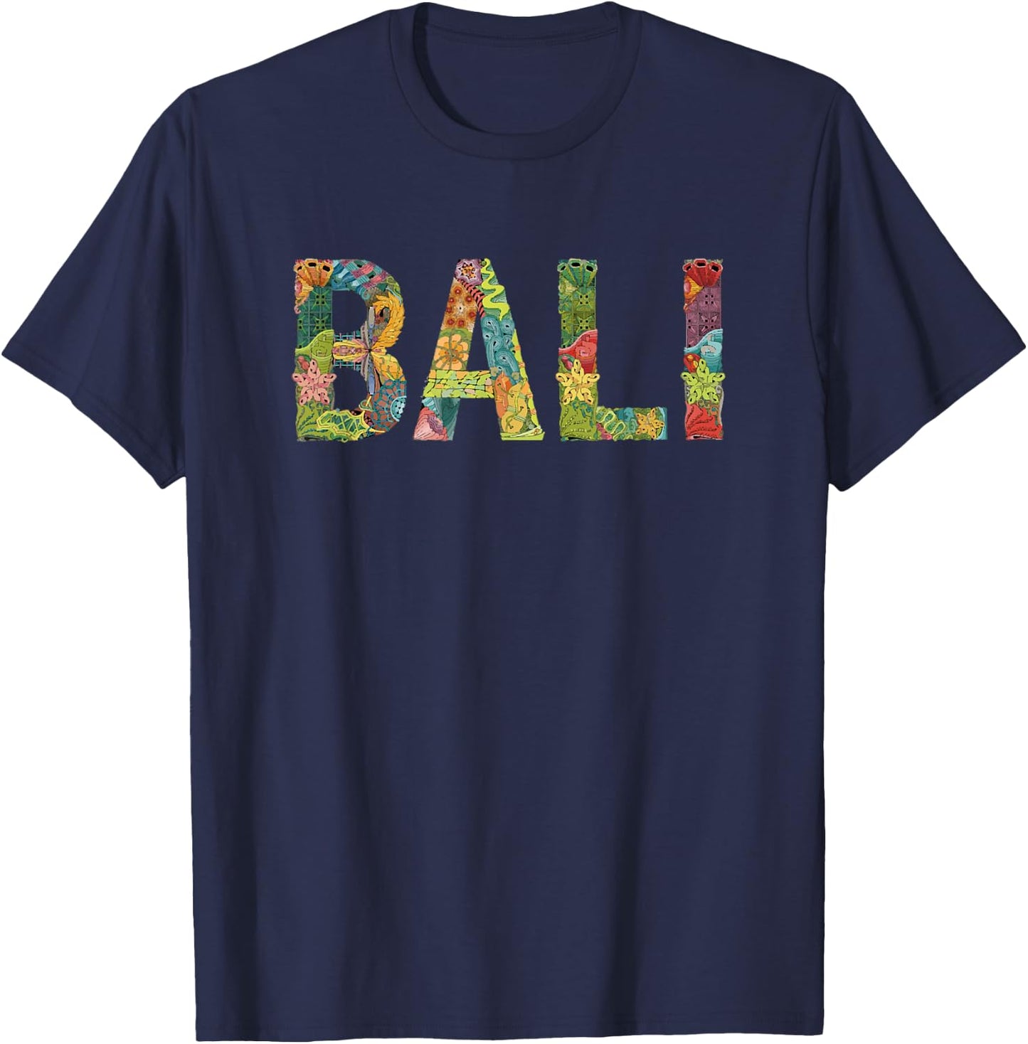 Awesome Bali Design With Jungle Font And Beautiful Colors T-Shirt - T-Shirt | Navy