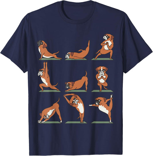 Boxer Yoga Asana Pose Meditation Funny T-Shirt - T-Shirt | Navy