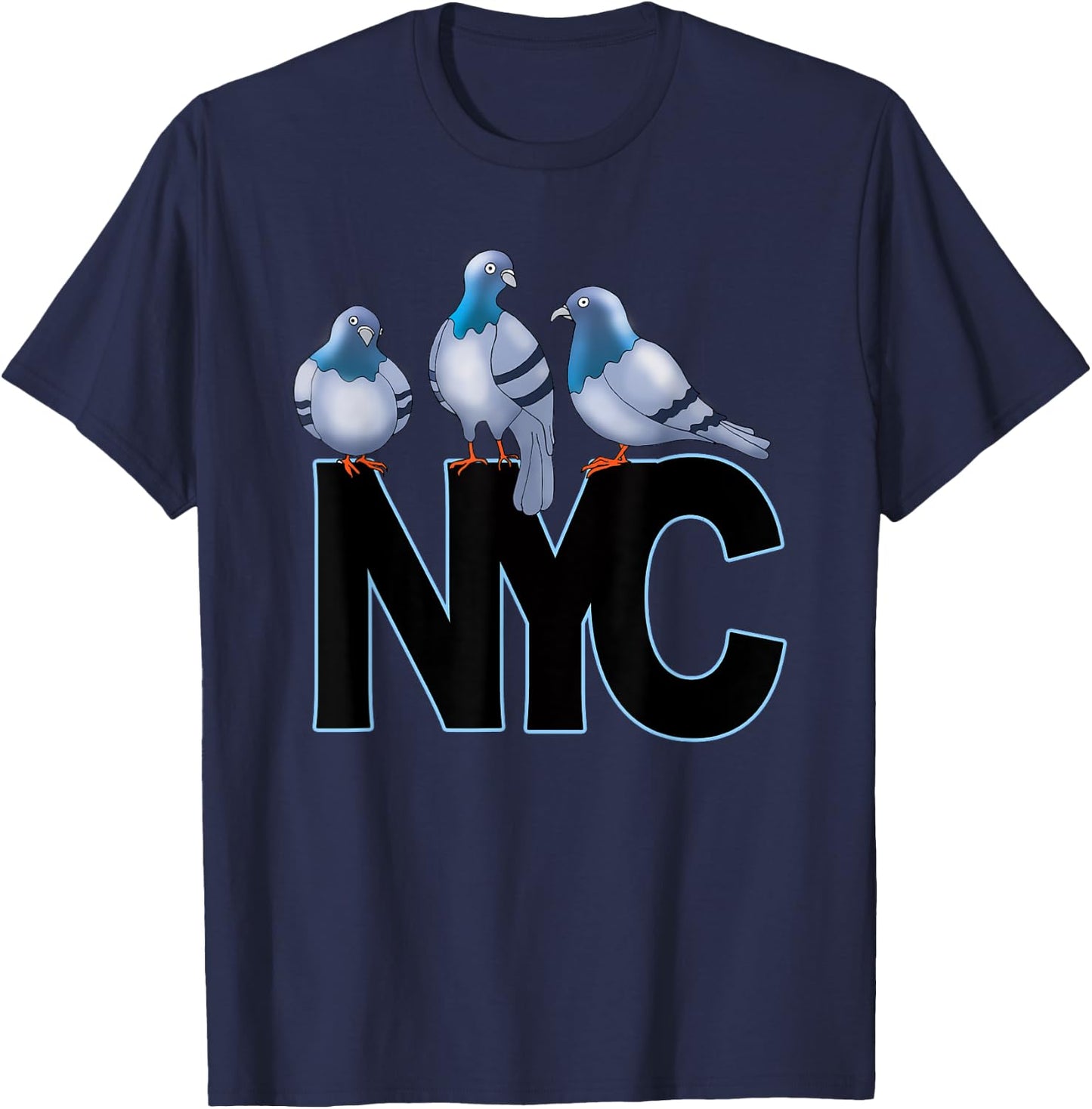 I Love NYC Native Pigeons Funny T-Shirt - T-Shirt | Navy