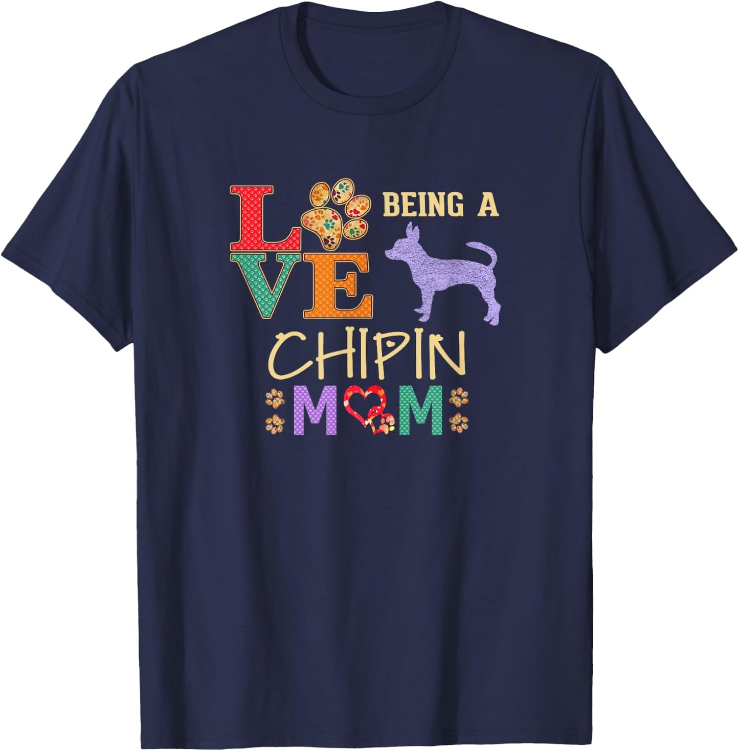 Chipin Shirt Design for Chipin Dog Lovers T-Shirt - T-Shirt | Navy