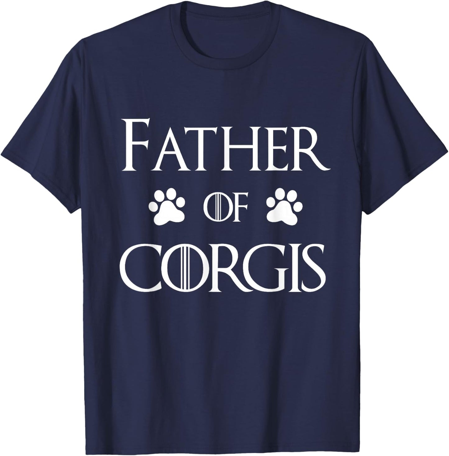 Corgi Dog Dad Shirt - Father of Corgis T-Shirt - T-Shirt | Navy