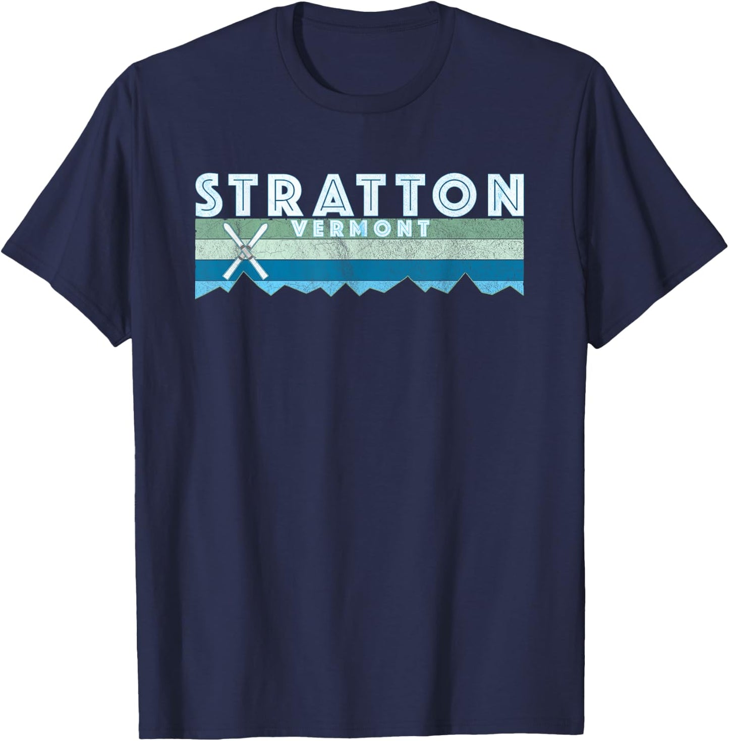 Stratton Vermont Ski /Retro Vintage Stratton T-Shirt - T-Shirt | Navy