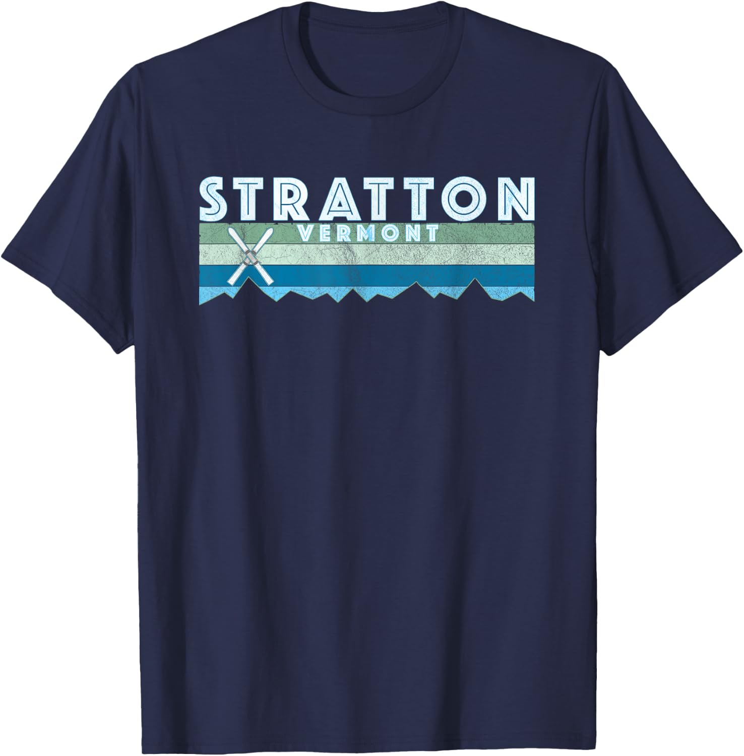 Stratton Vermont Ski /Retro Vintage Stratton T-Shirt - T-Shirt | Navy