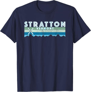 Stratton Vermont Ski /Retro Vintage Stratton T-Shirt - T-Shirt | Navy
