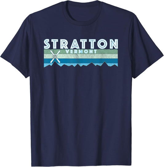 Stratton Vermont Ski /Retro Vintage Stratton T-Shirt - T-Shirt | Navy