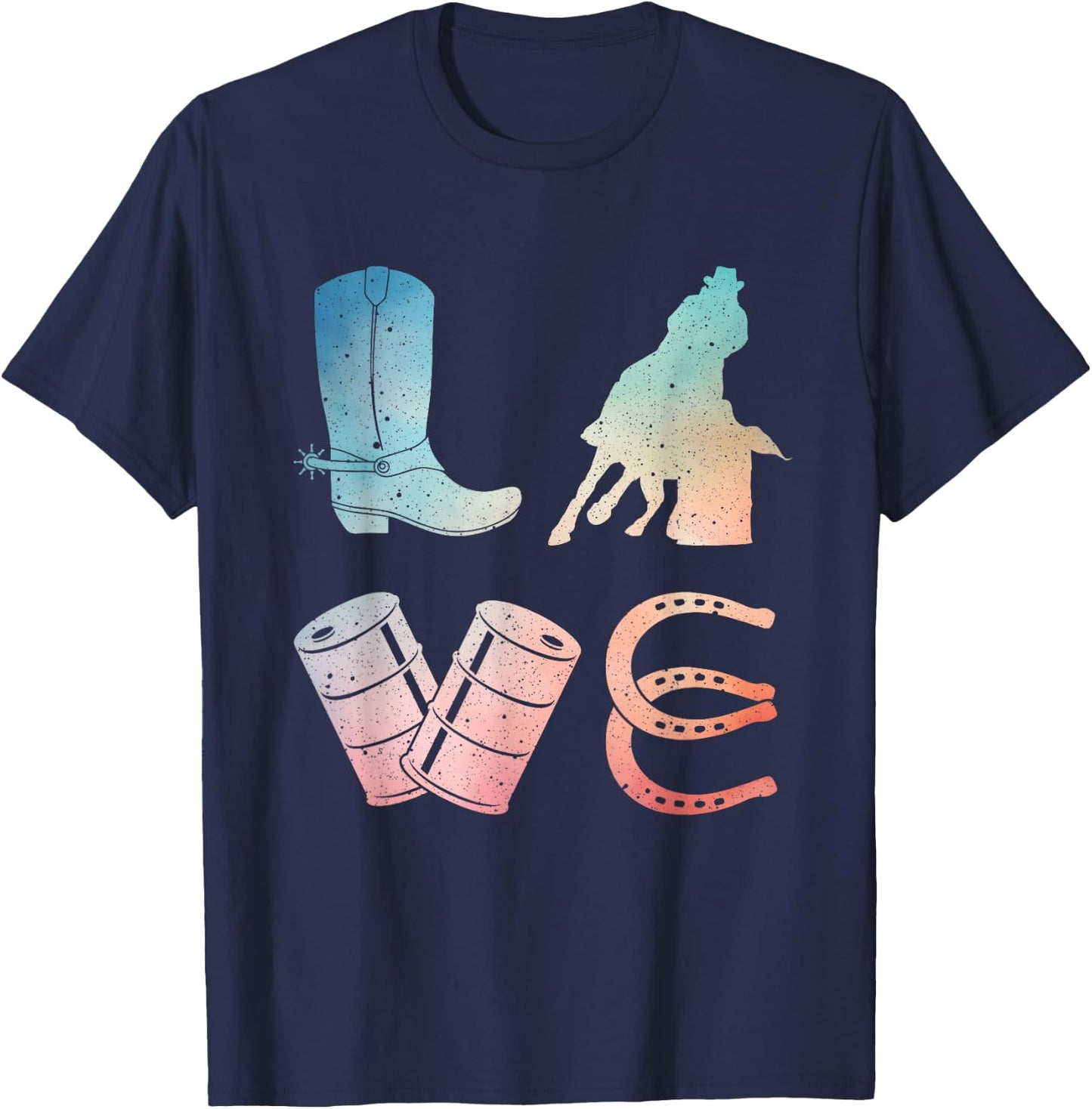 Funny Barrel Racing Design Women Rodeo Barrel Racer T-Shirt - T-Shirt | Navy