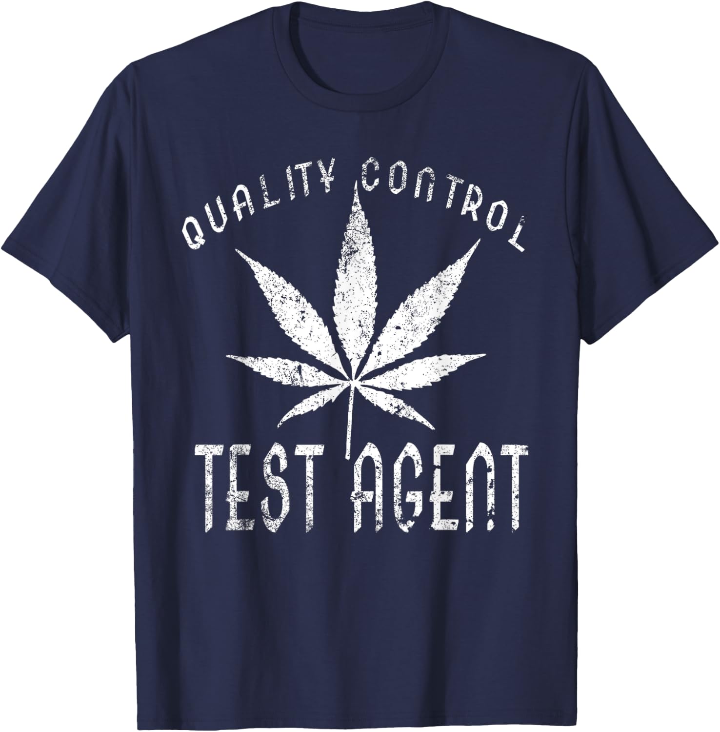 Funny Pot Leaf THC tester Agent Logo T-Shirt - T-Shirt | Navy