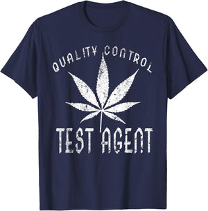 Funny Pot Leaf THC tester Agent Logo T-Shirt - T-Shirt | Navy